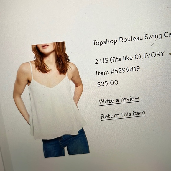 Topshop Rouleau Swing Camisole - Picture 1 of 5